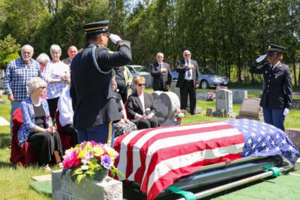 A veteran's funeral in Waterford, N.Y.