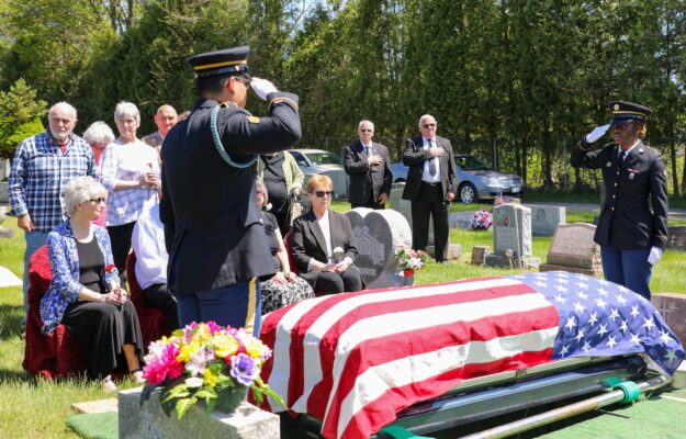 A veteran's funeral in Waterford, N.Y.